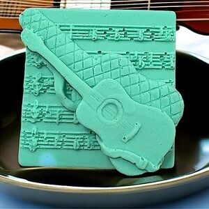 Floral garden Soap handmade guitar 2.5x2.5in 6oz oatmeal based